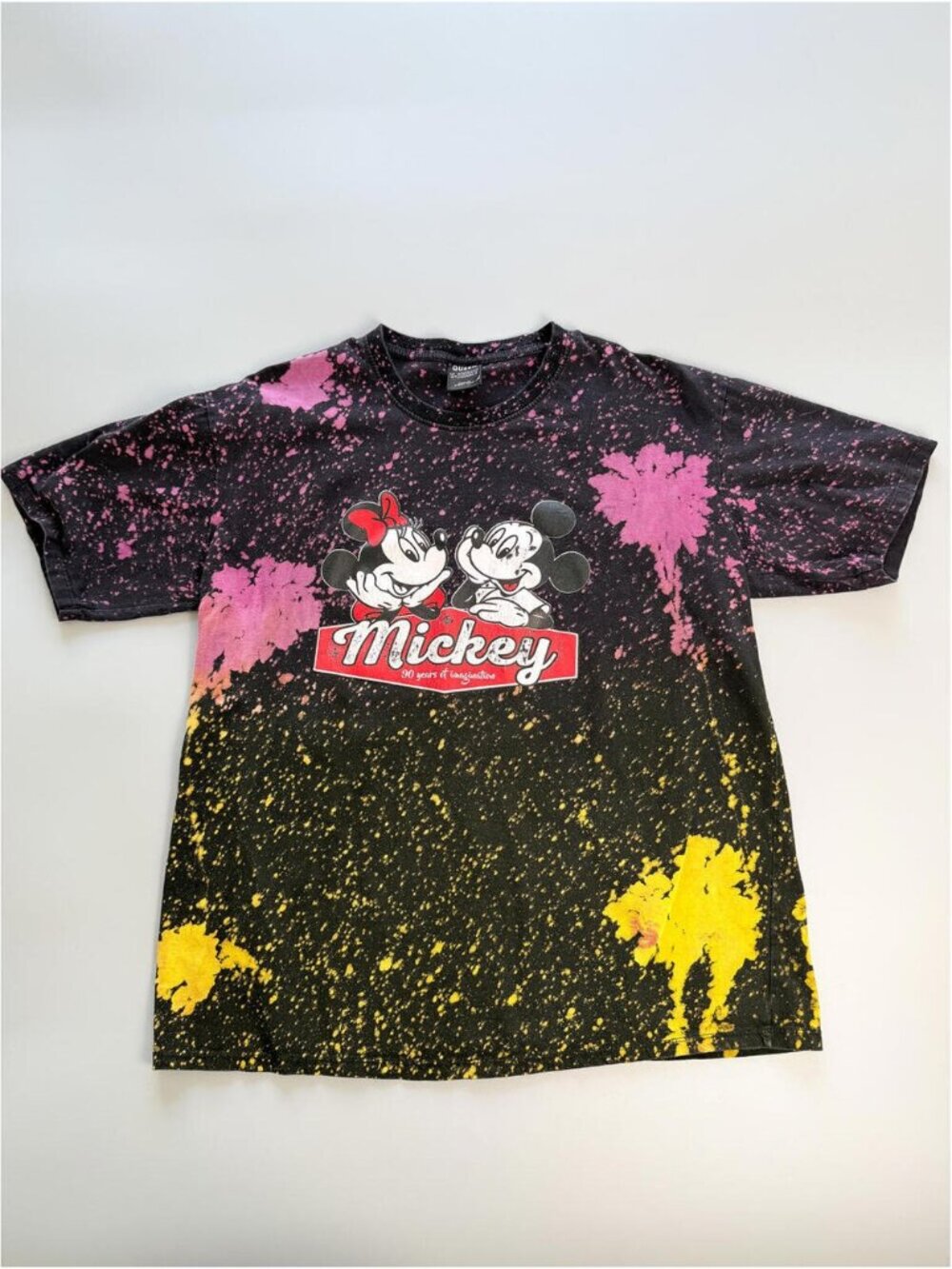 Mickey Mouse & Minnie‎ Mouse Splatter T Shirt, Disney Graphic Tee, Y2K Style M/L
